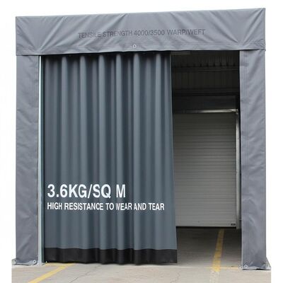 Mua Tấm che kho hàng chịu mài mòn cao với độ bền kéo 4000 3500 sợi dọc sợi ngang và tấm rèm PVC chắc chắn 3,6kg trên mét vuông online manufacture